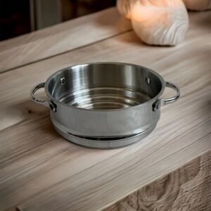 Steamer Basket Inset Stainless Steel Steamer Basket w Double Handle Bun Steamer